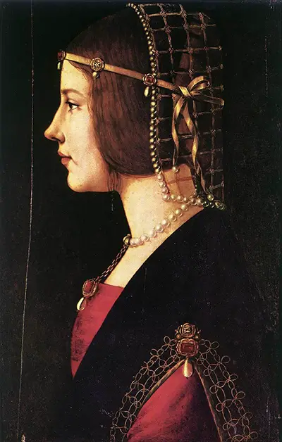 Porträt einer Frau by Ambrogio de Predis or Leonardo da Vinci